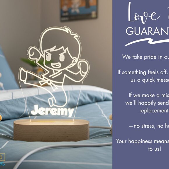 Karate Custom Name Light | Personalized LED Martial Arts Sign | Kids Gift - Picture 6 of 8